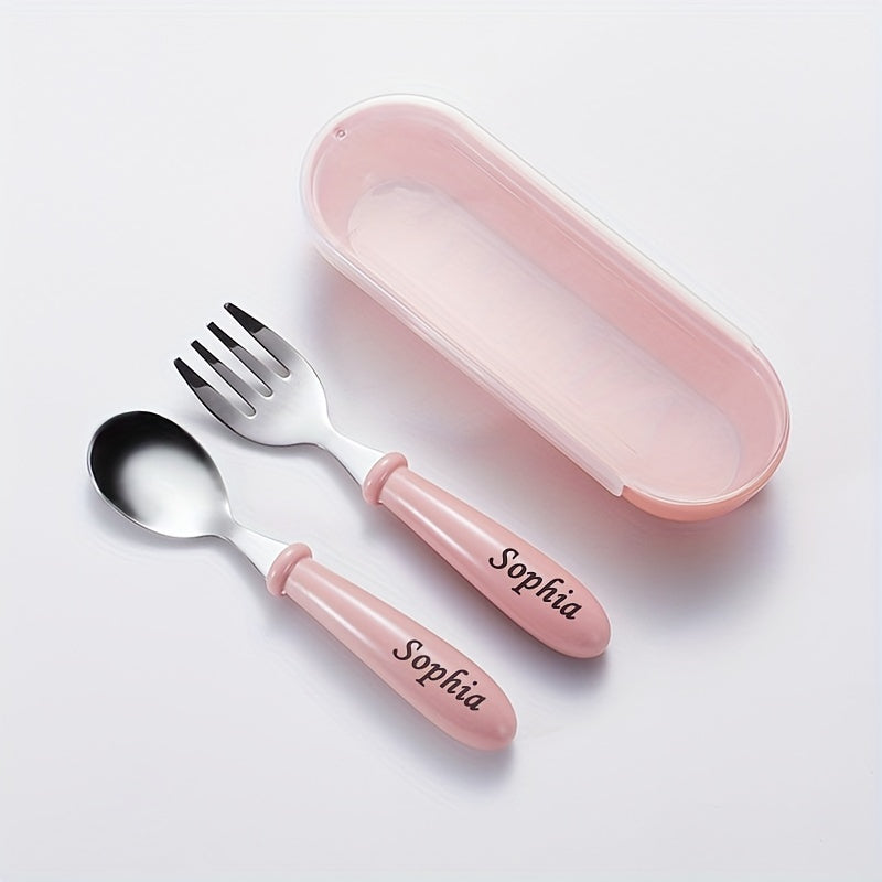 Personalized Kids’ Cutlery Set – Spoon, Fork & Storage Box Gift