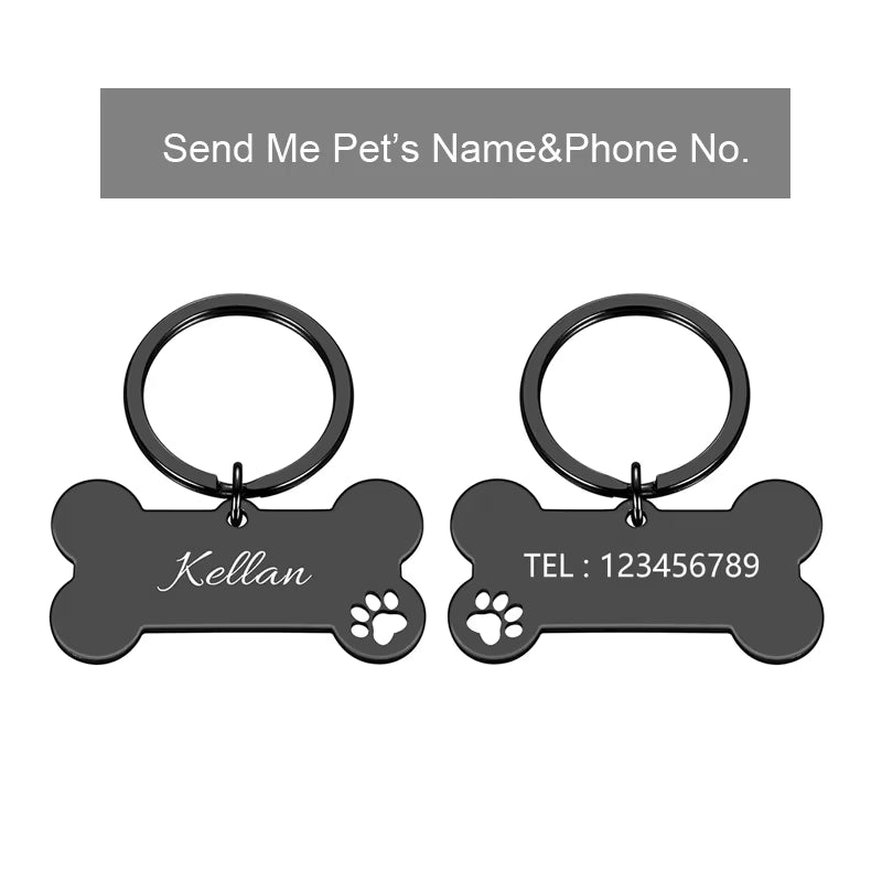 Personalized Pet ID Tag – Engraved Name & Phone