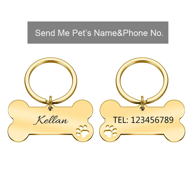 Personalized Pet ID Tag – Engraved Name & Phone