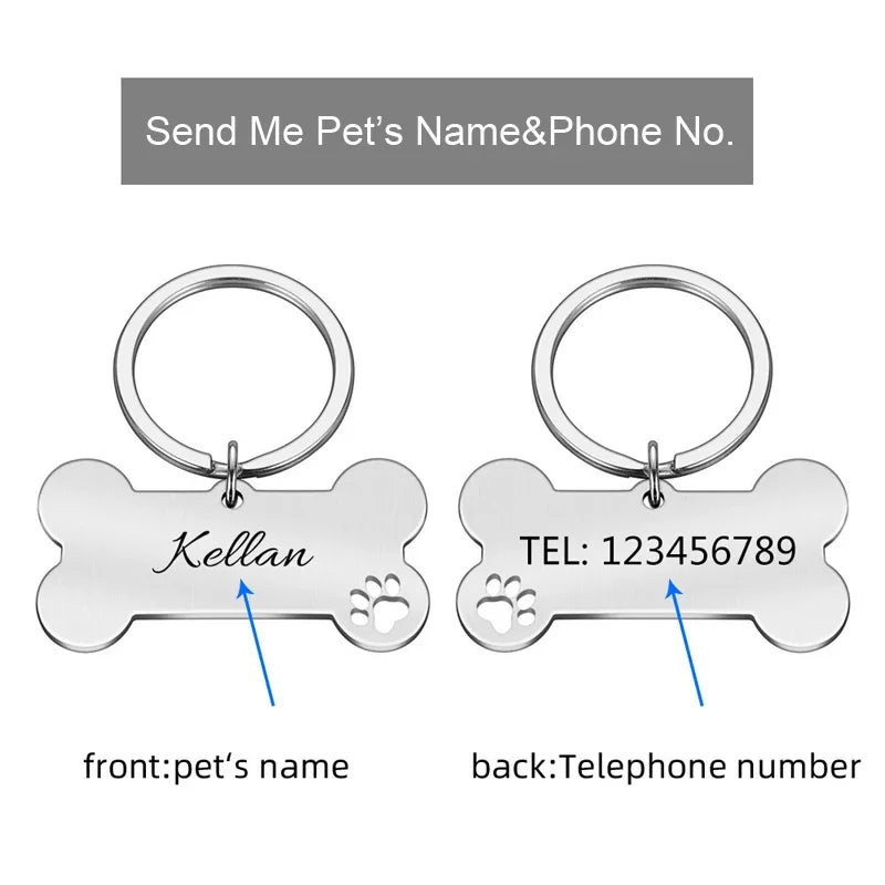 Personalized Pet ID Tag – Engraved Name & Phone