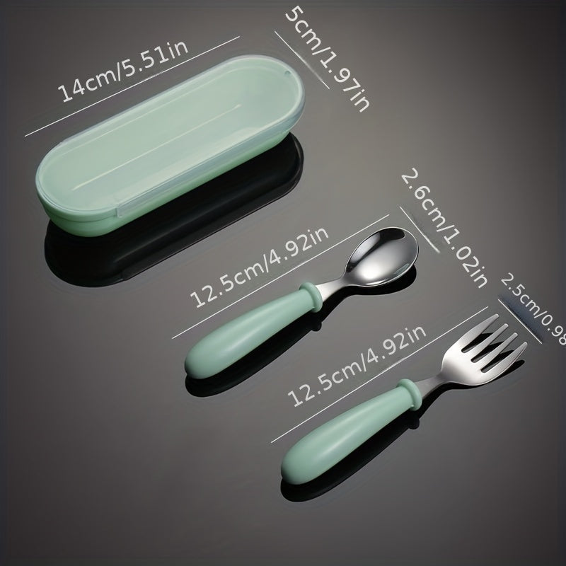 Personalized Kids’ Cutlery Set – Spoon, Fork & Storage Box Gift