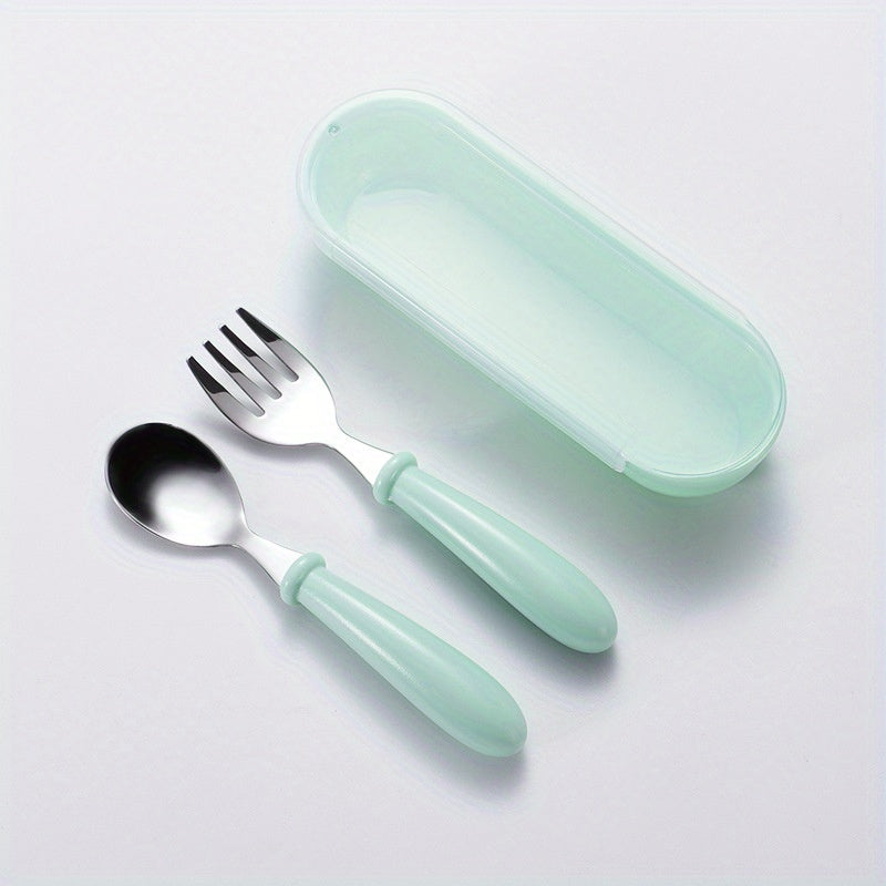 Personalized Kids’ Cutlery Set – Spoon, Fork & Storage Box Gift